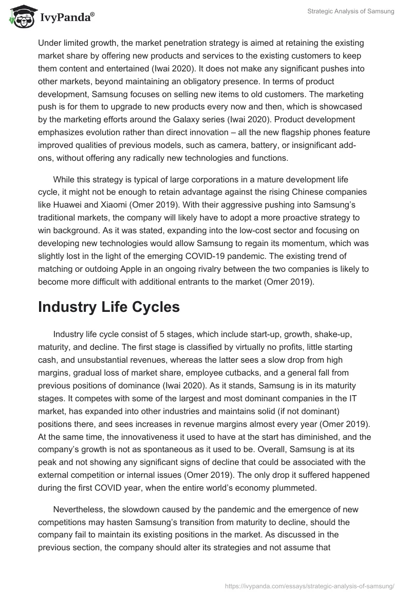 Strategic Analysis of Samsung. Page 3