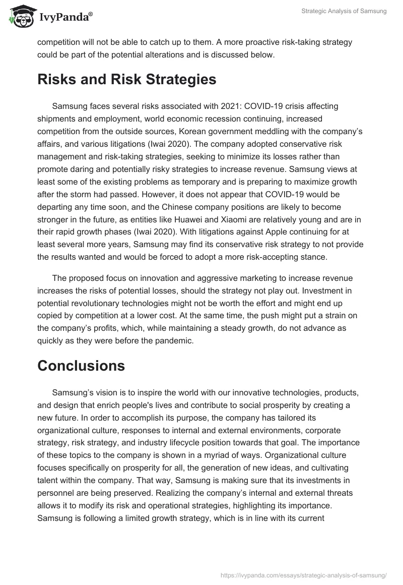 Strategic Analysis of Samsung. Page 4