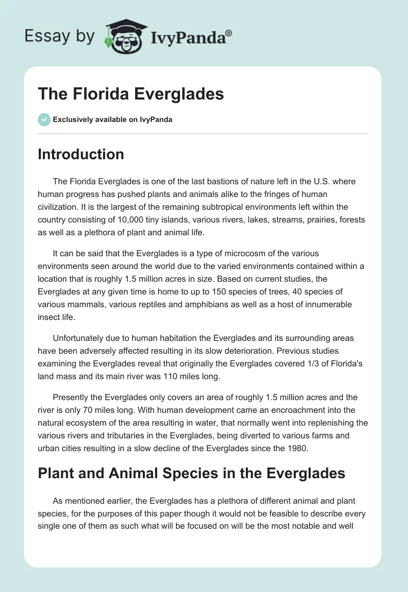 The Florida Everglades. Page 1