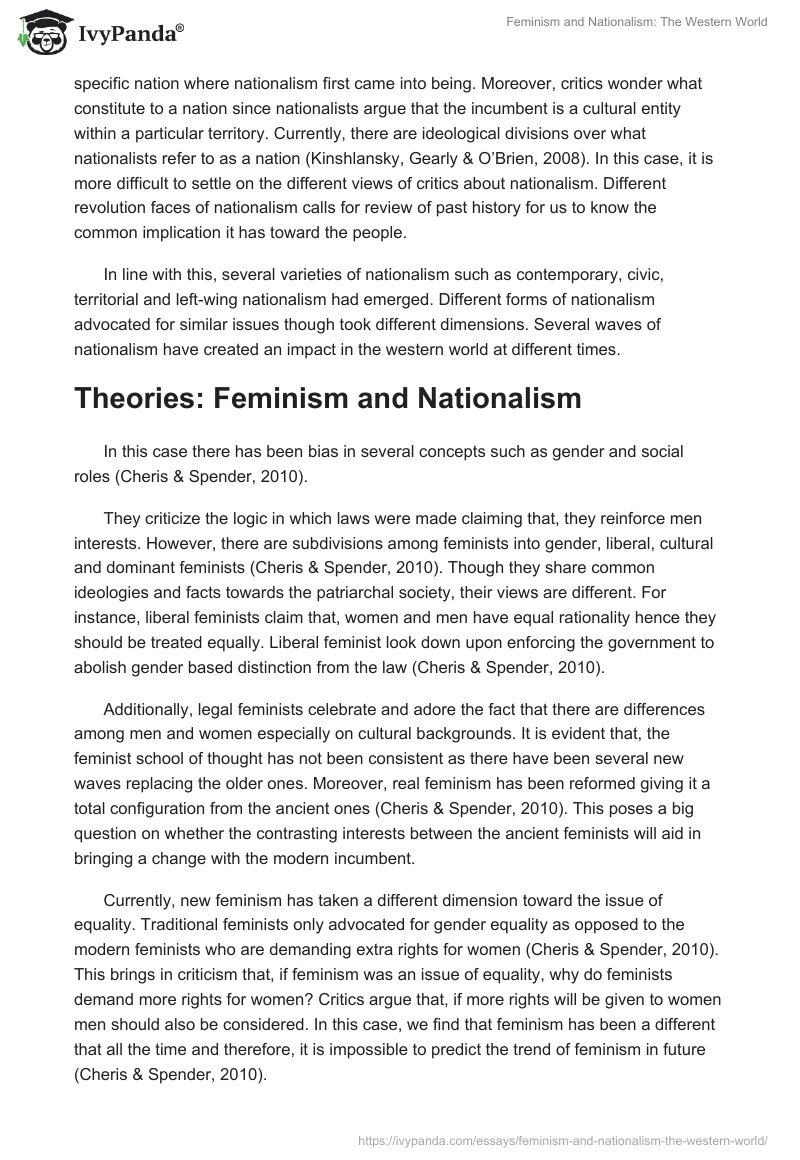 Feminism and Nationalism: The Western World. Page 2