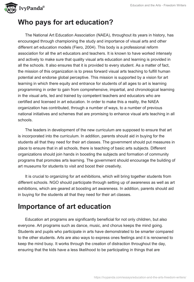 Education and the Arts - "Freedom Writers". Page 3