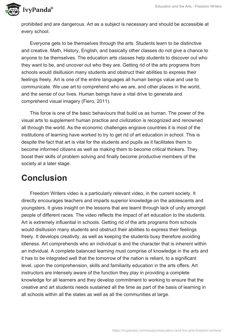 Education and the Arts - "Freedom Writers". Page 4