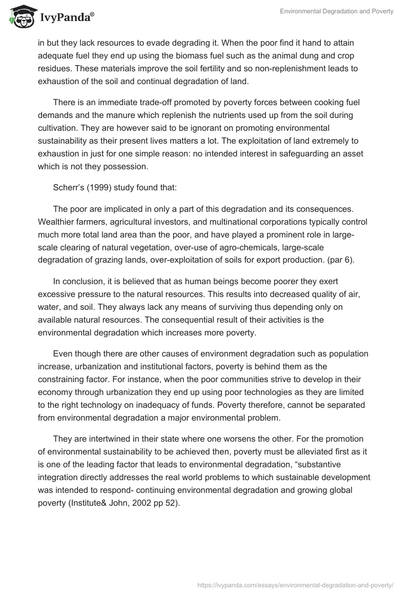 Environmental Degradation and Poverty. Page 3