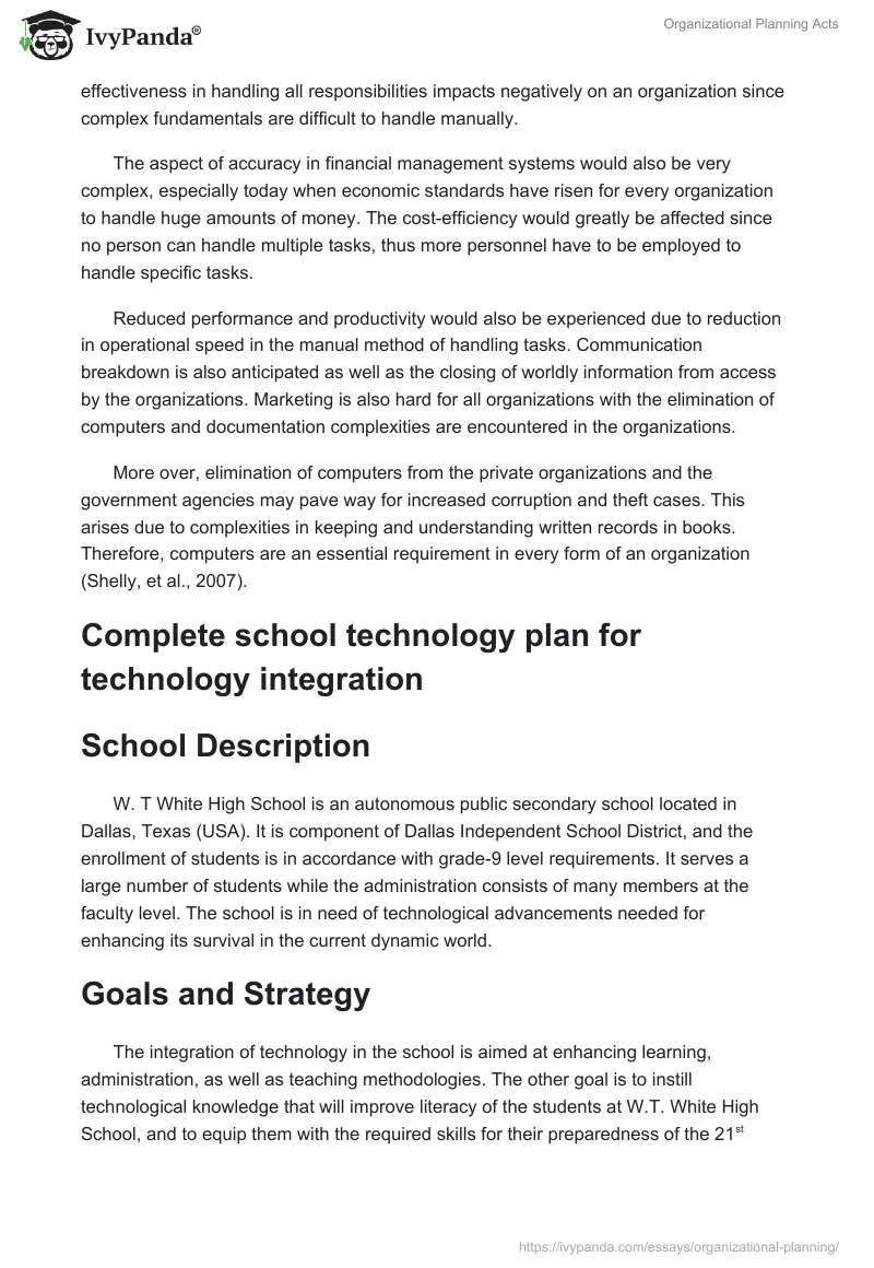 Organizational Planning Acts. Page 5