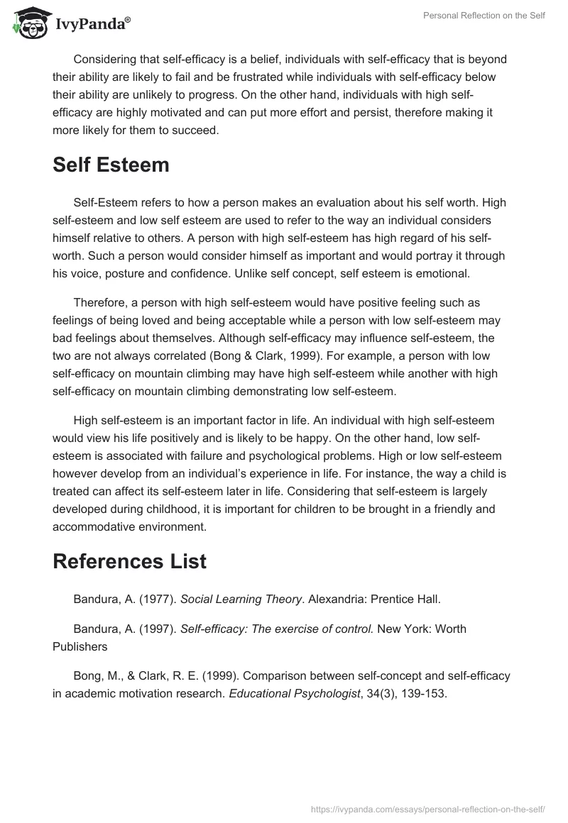 Personal Reflection on the Self. Page 3