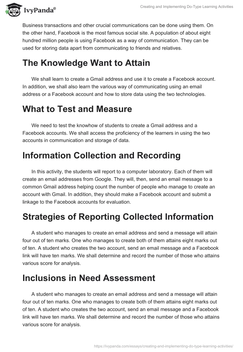 Creating and Implementing Do-Type Learning Activities. Page 2