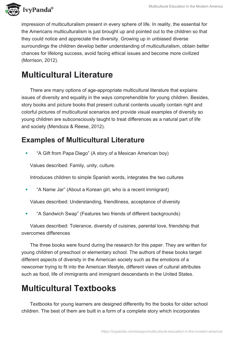 Multicultural Education in the Modern America. Page 2