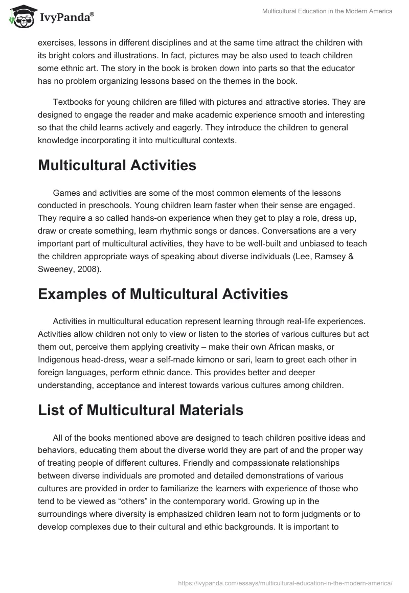 Multicultural Education in the Modern America. Page 3