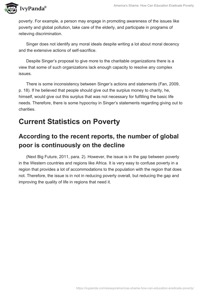 America’s Shame: How Can Education Eradicate Poverty. Page 3