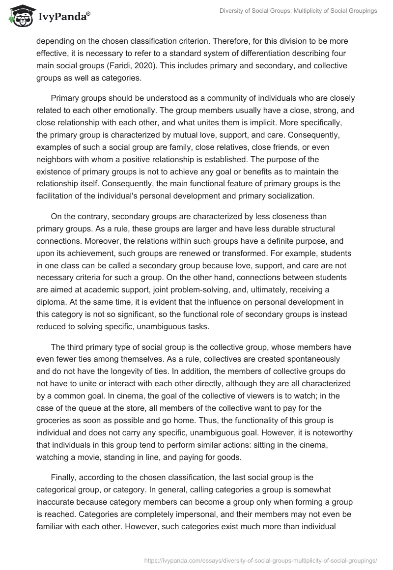Diversity of Social Groups: Multiplicity of Social Groupings. Page 2