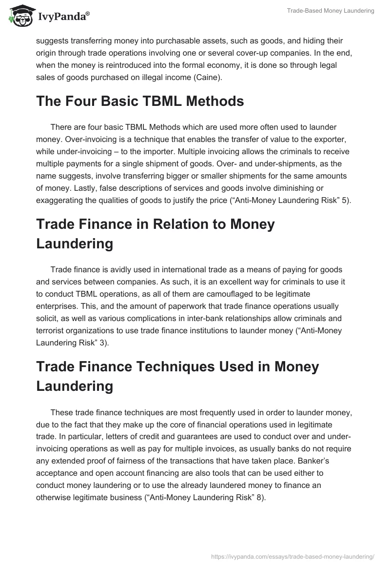 Trade-Based Money Laundering. Page 3
