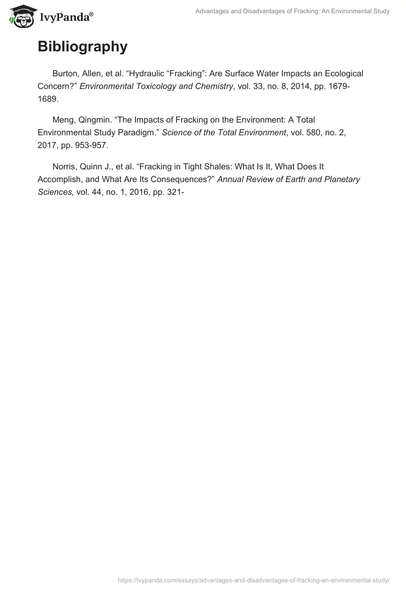 Advantages and Disadvantages of Fracking: An Environmental Study. Page 4