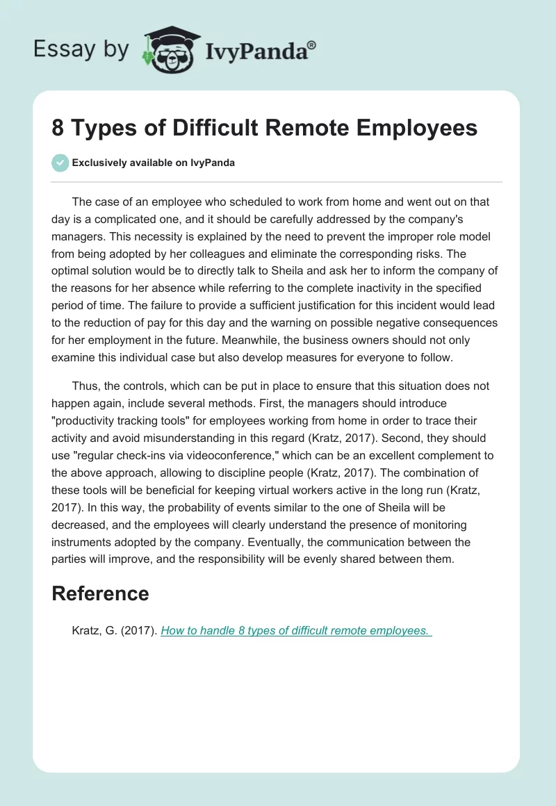 8 Types of Difficult Remote Employees. Page 1