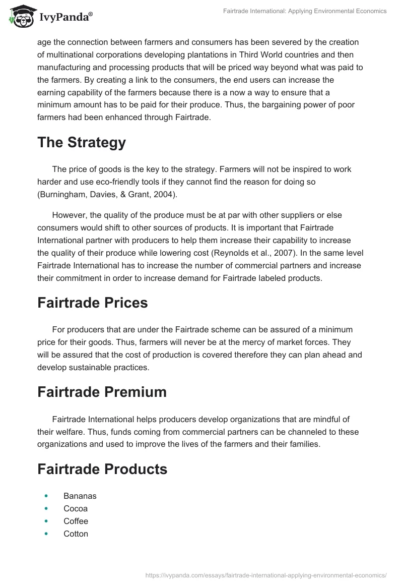 Fairtrade International: Applying Environmental Economics. Page 2