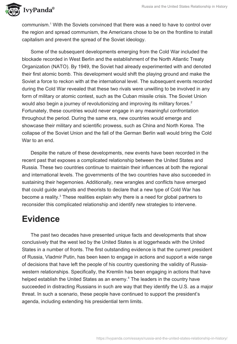 Russia and the United States Relationship in History. Page 2