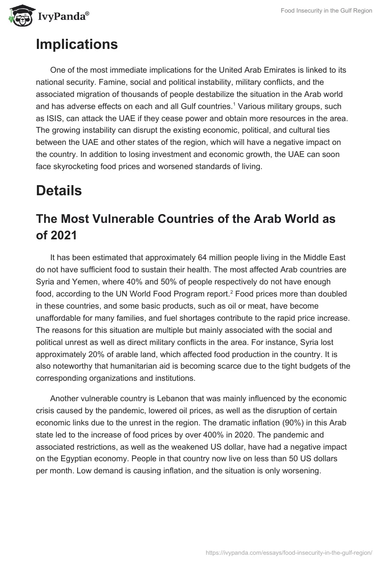 Food Insecurity in the Gulf Region. Page 2