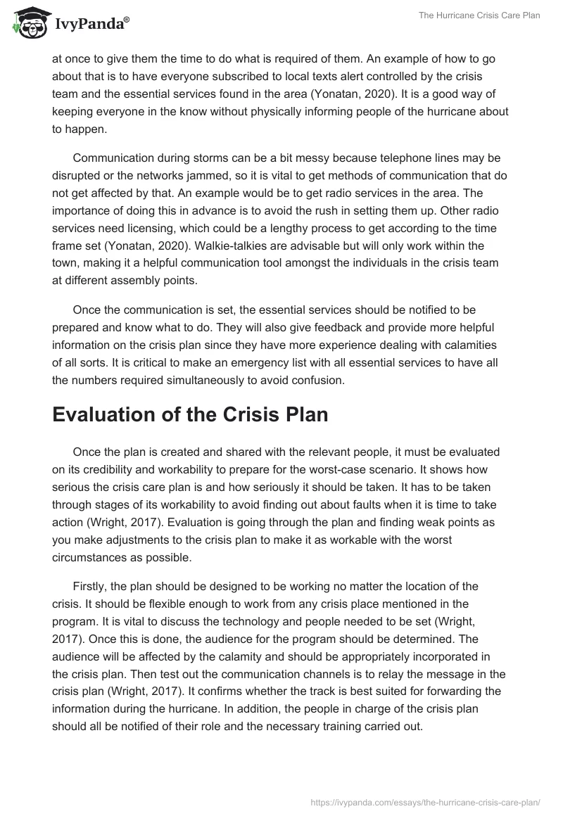 The Hurricane Crisis Care Plan. Page 5
