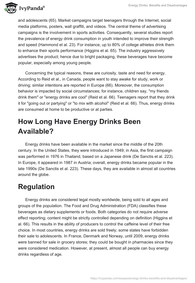 Energy Drinks: Benefits and Disadvantages. Page 3