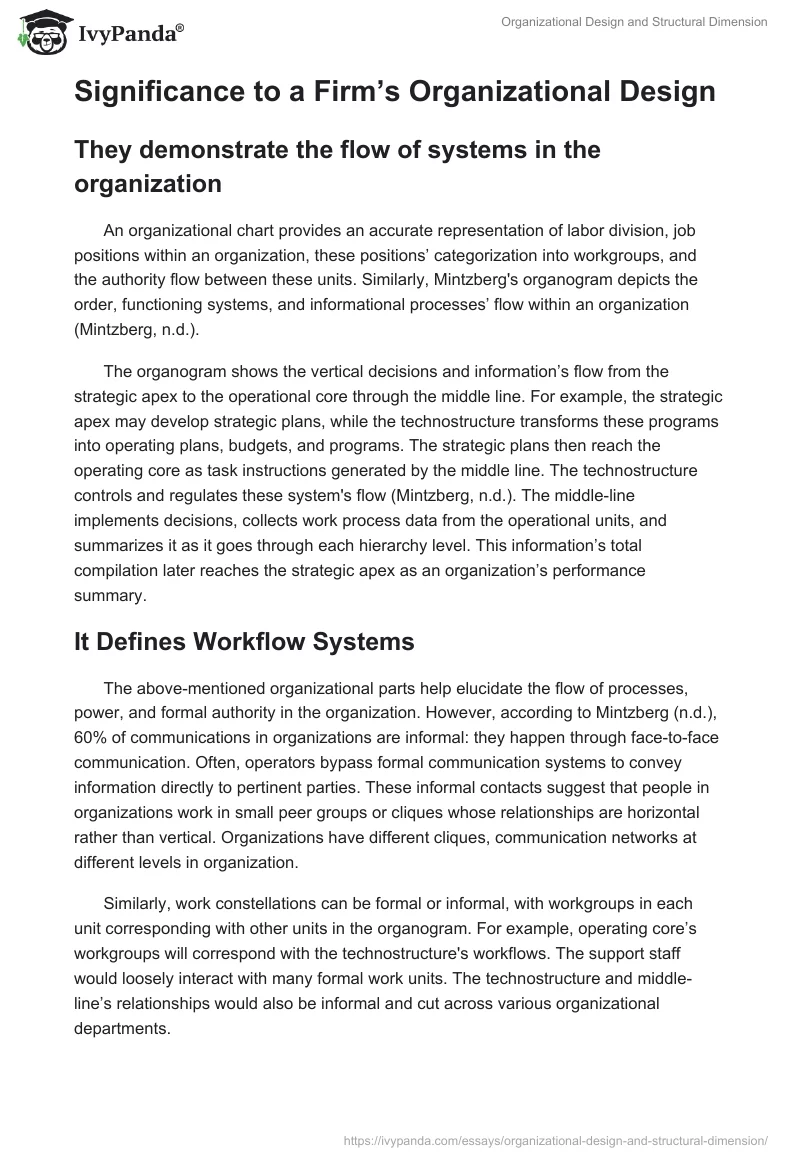 Organizational Design and Structural Dimension. Page 2