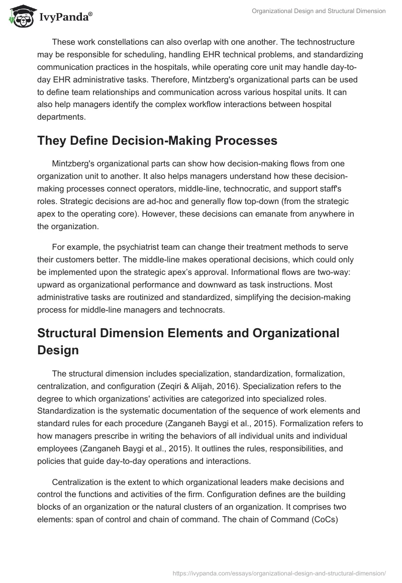 Organizational Design and Structural Dimension. Page 3