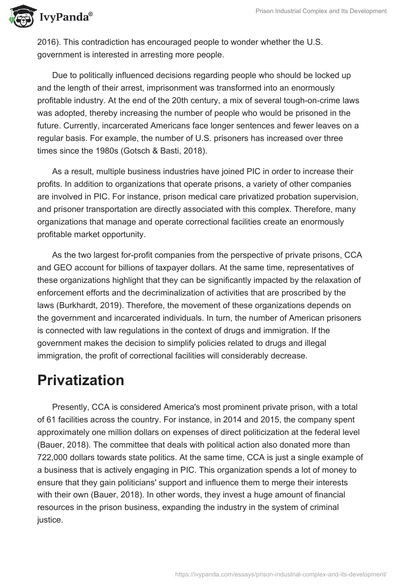 Prison Industrial Complex and Its Development. Page 2