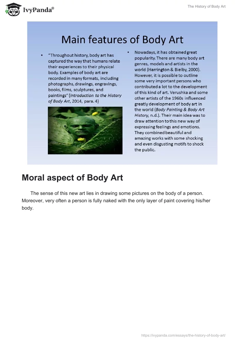 The History of Body Art. Page 2