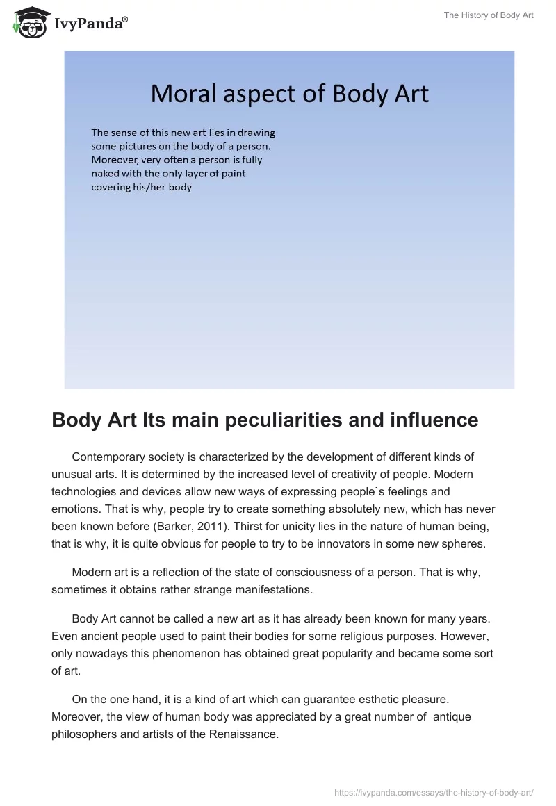 The History of Body Art. Page 3