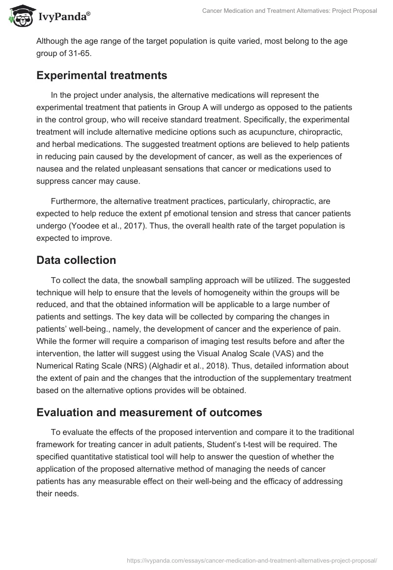 Cancer Medication and Treatment Alternatives: Project Proposal. Page 4