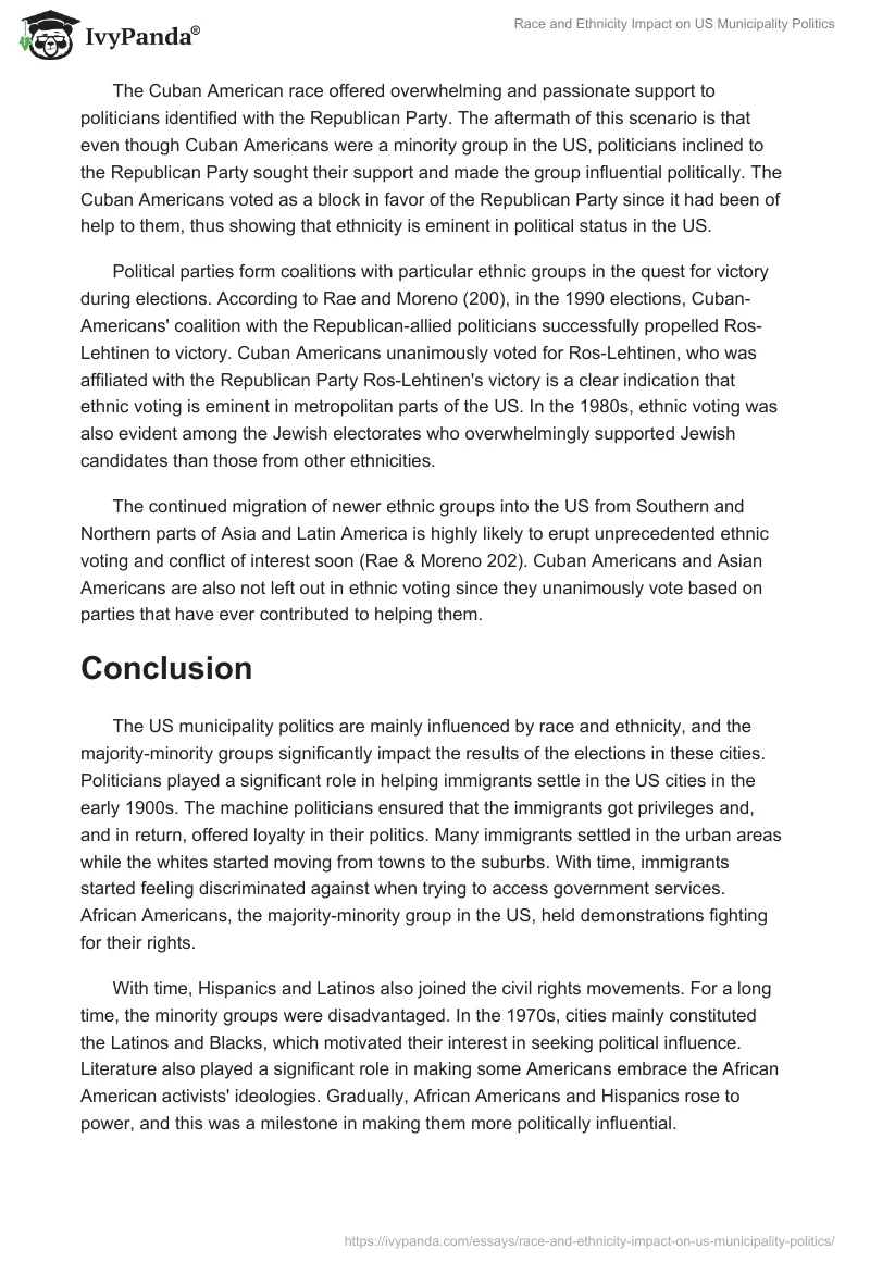 Race and Ethnicity Impact on US Municipality Politics. Page 5