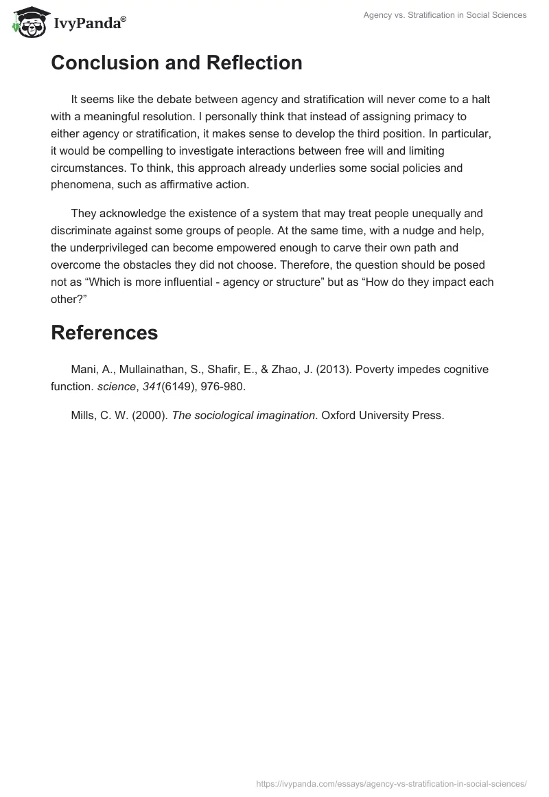 Agency vs. Stratification in Social Sciences. Page 3