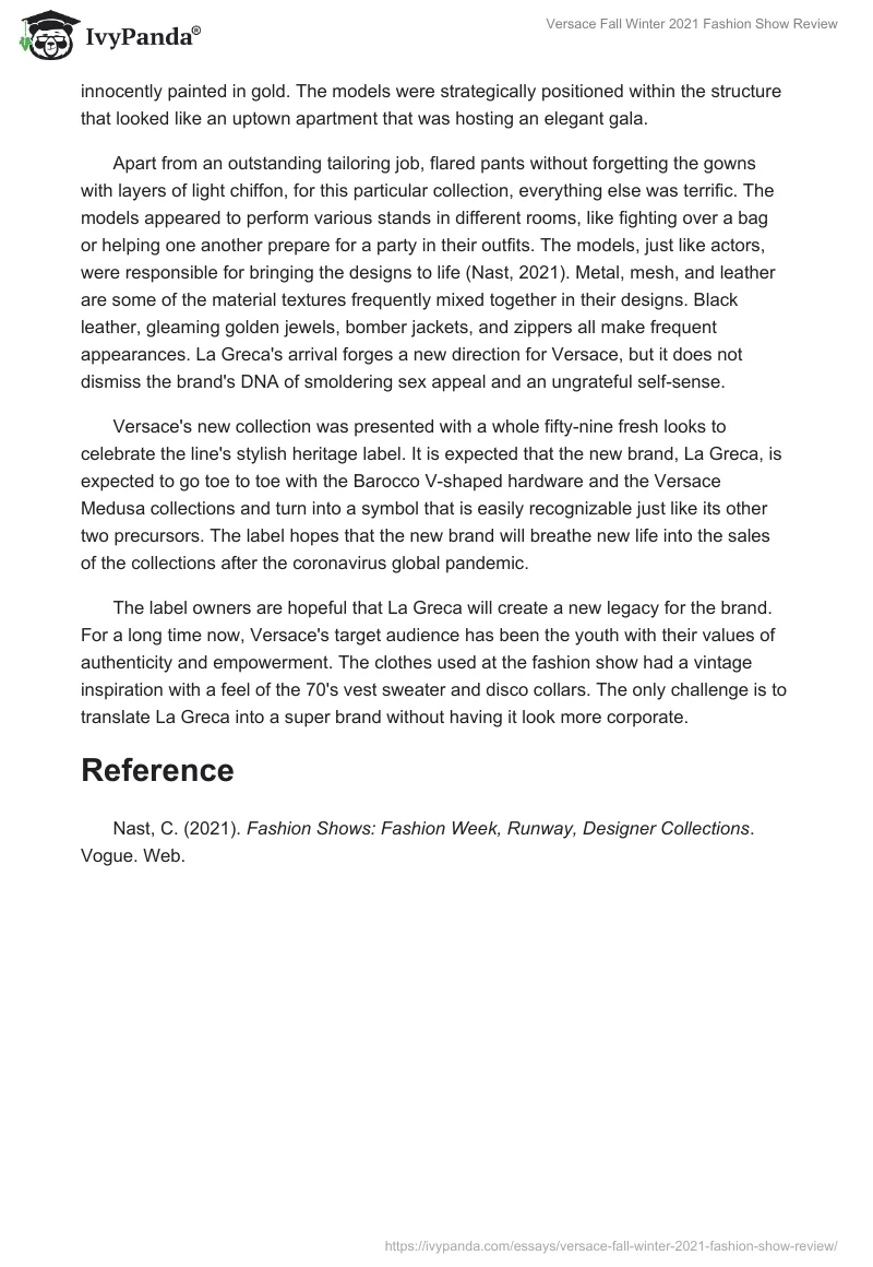 Versace Fall Winter 2021 Fashion Show Review. Page 2