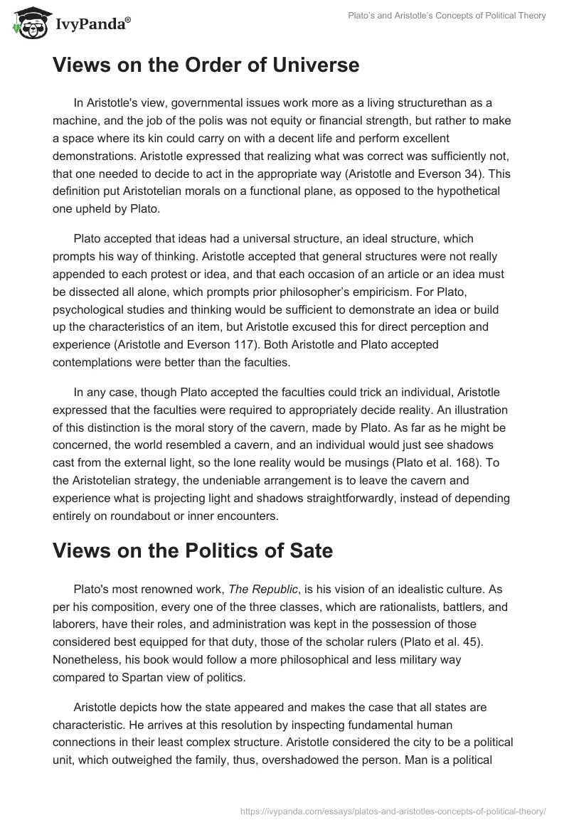Plato’s and Aristotle’s Concepts of Political Theory. Page 2