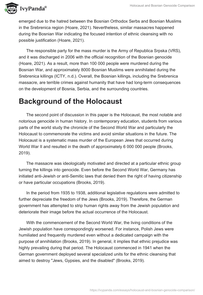 Holocaust and Bosnian Genocide Comparison. Page 2