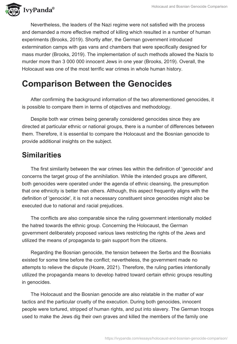 Holocaust and Bosnian Genocide Comparison. Page 3
