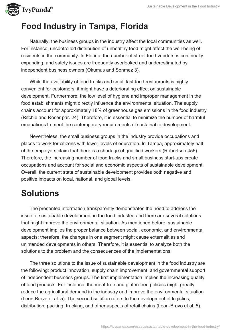 Sustainable Development in the Food Industry. Page 4