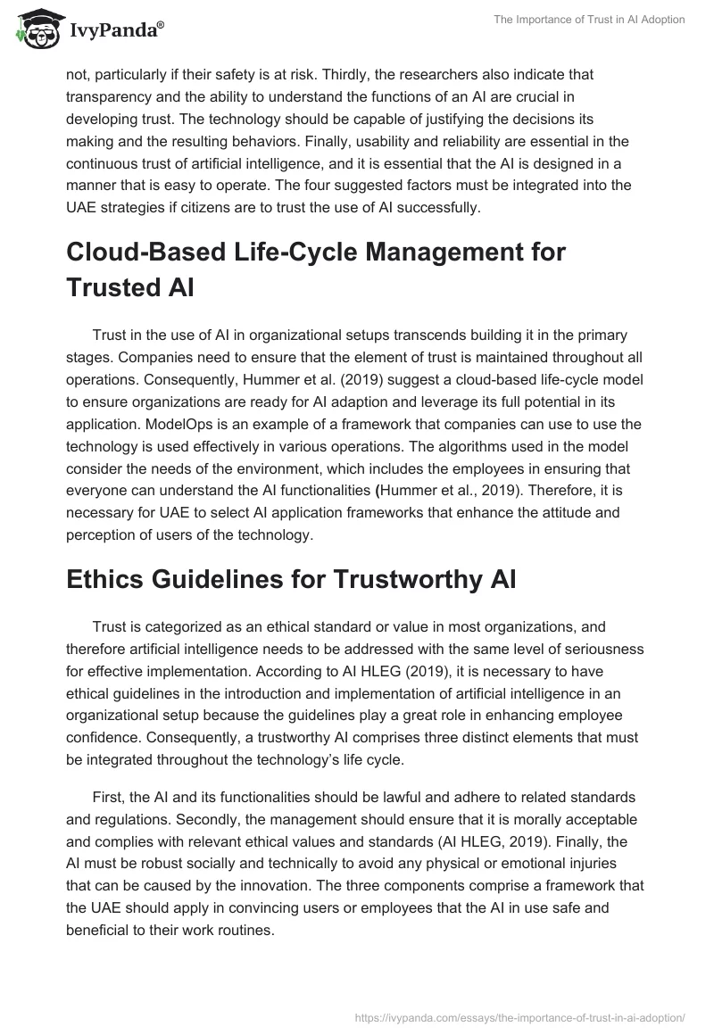 The Importance of Trust in AI Adoption. Page 2
