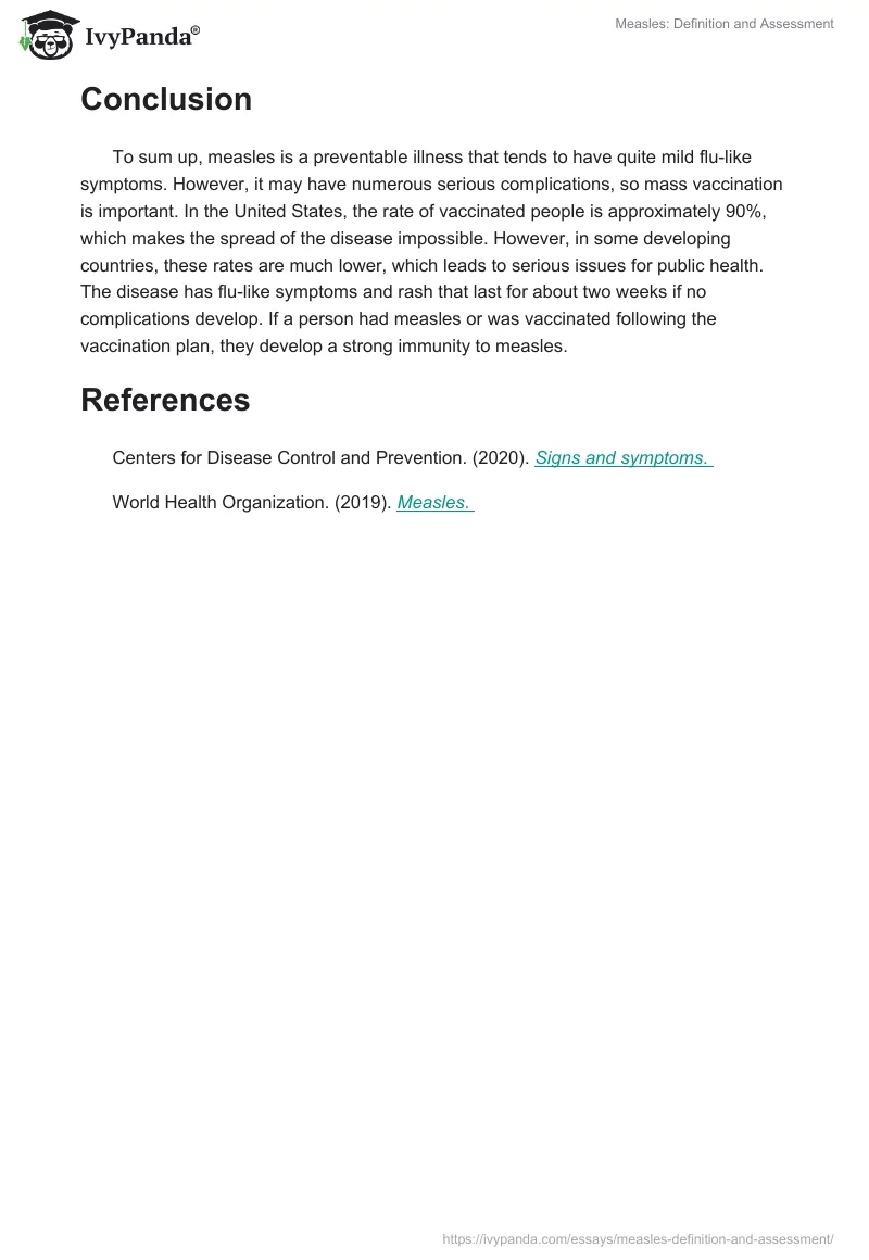 Measles: Definition and Assessment. Page 3
