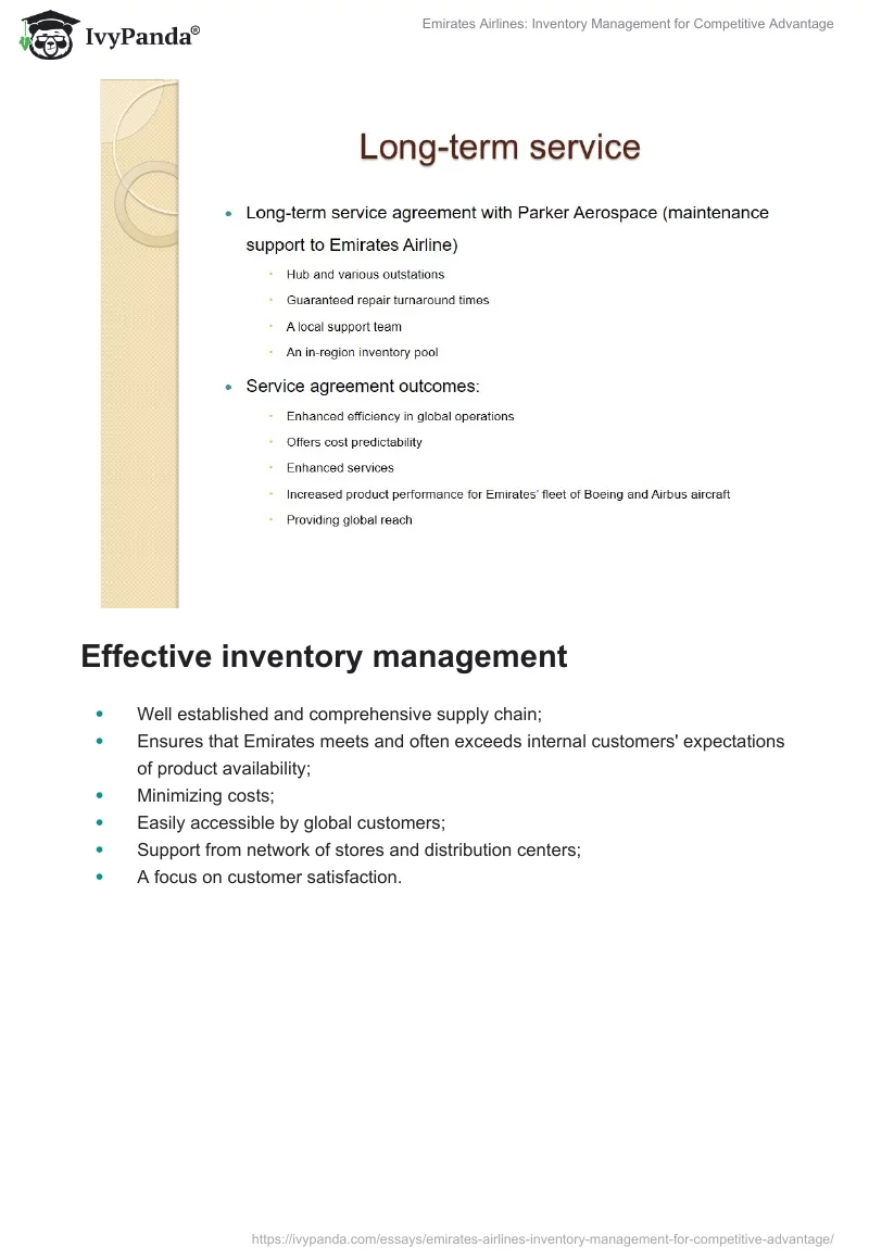 Emirates Airlines: Inventory Management for Competitive Advantage. Page 2