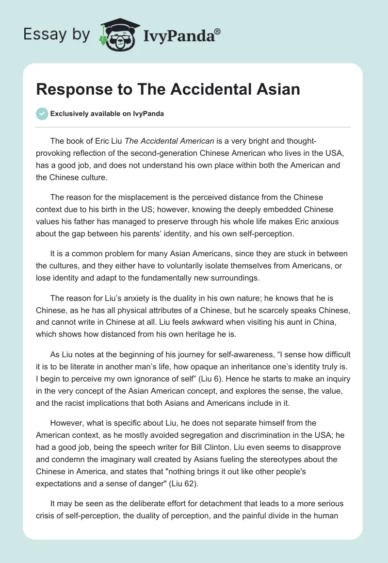 Response to The Accidental Asian. Page 1