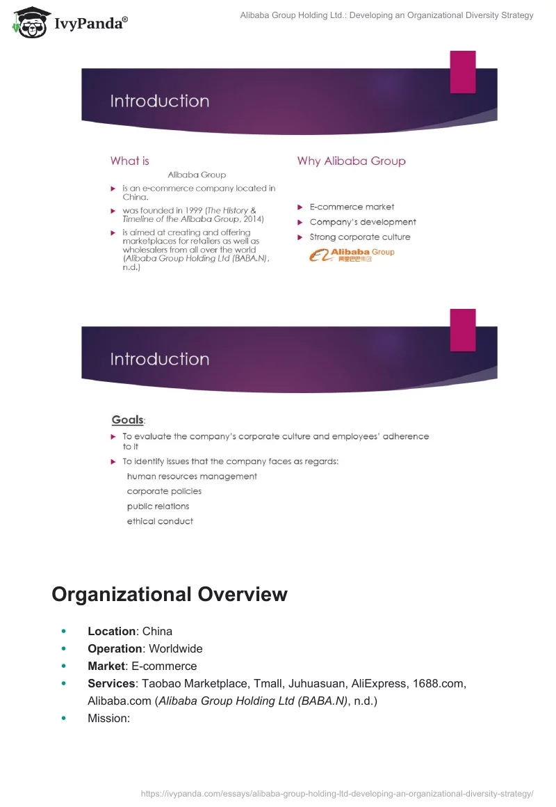 Alibaba Group Holding Ltd.: Developing an Organizational Diversity Strategy. Page 2