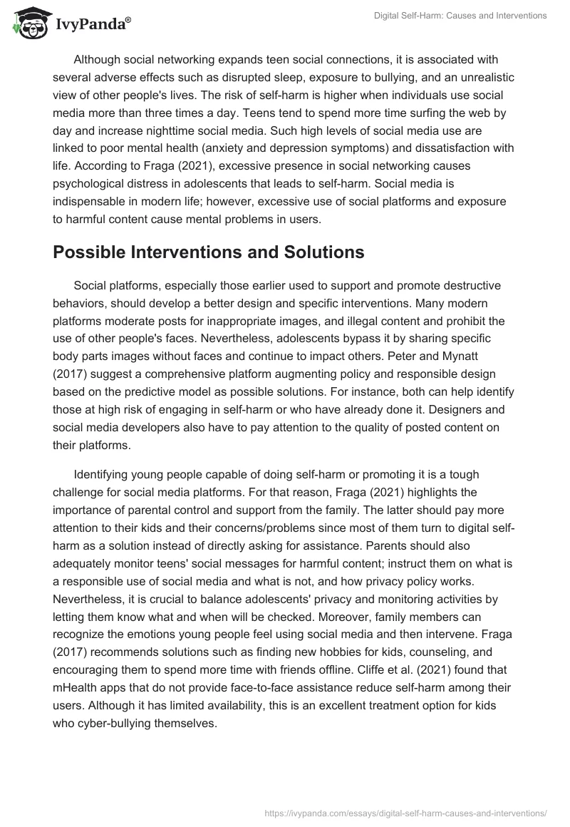Digital Self-Harm: Causes and Interventions. Page 5
