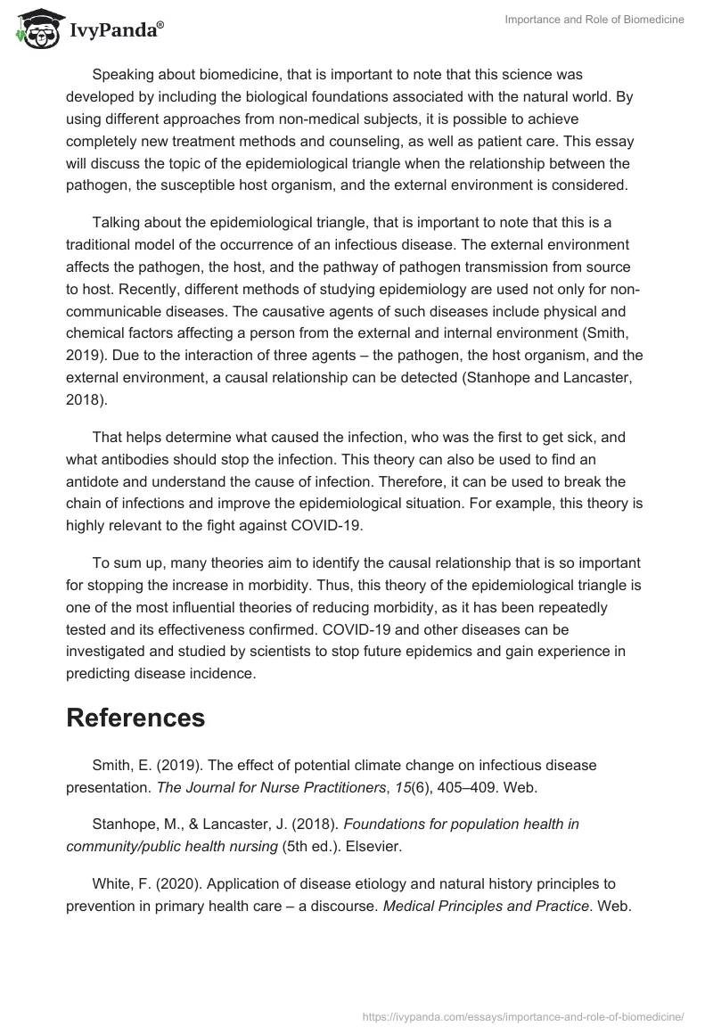 Importance and Role of Biomedicine. Page 2