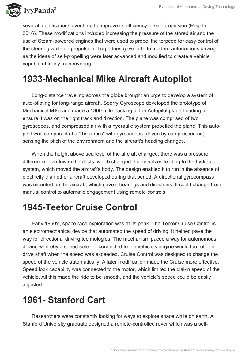 Evolution of Autonomous Driving Technology. Page 2