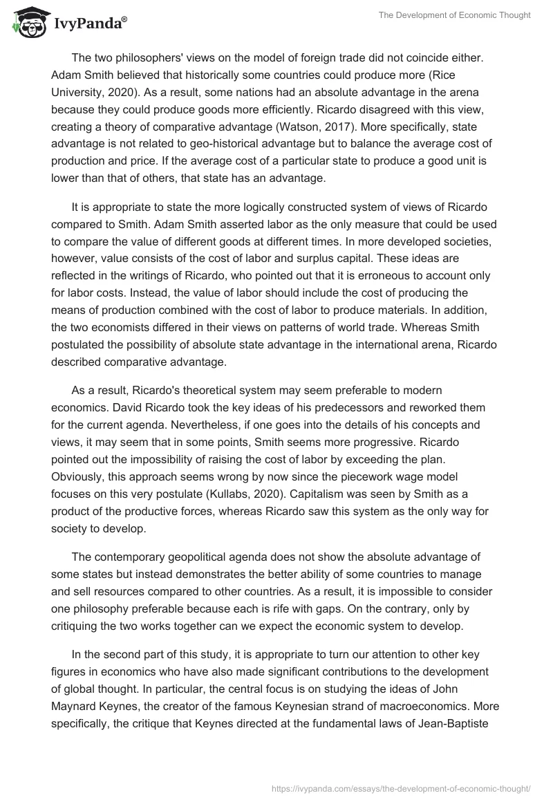 The Development of Economic Thought. Page 4