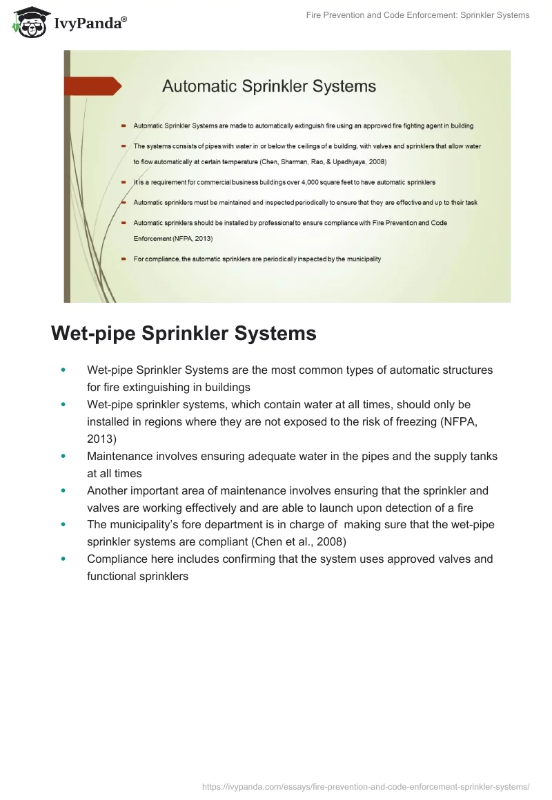 Fire Prevention and Code Enforcement: Sprinkler Systems. Page 2