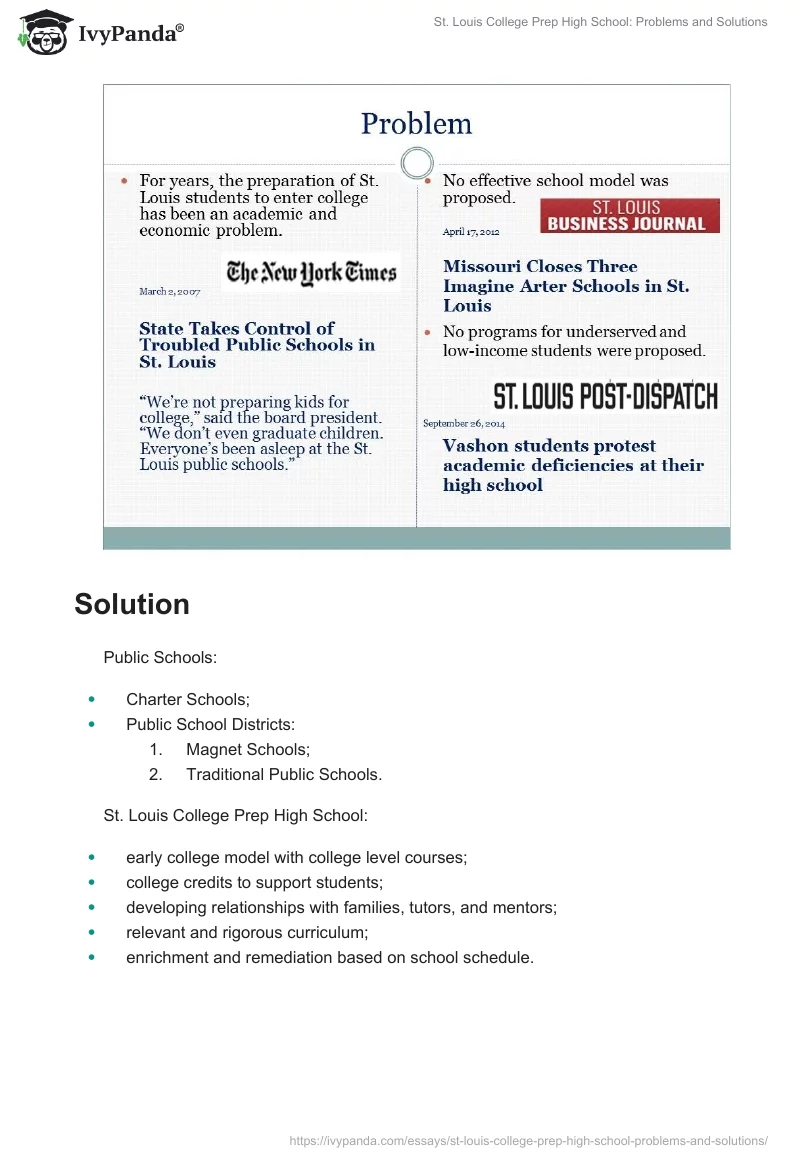 St. Louis College Prep High School: Problems and Solutions. Page 2
