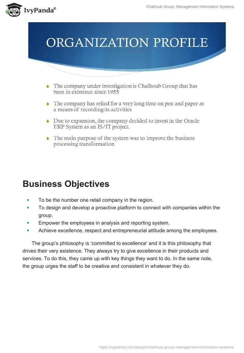 Chalhoub Group: Management Information Systems. Page 3