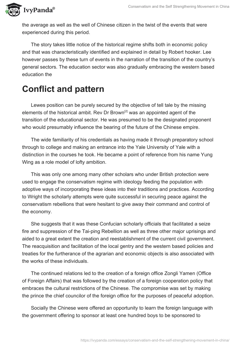 Conservatism and the Self Strengthening Movement in China. Page 2