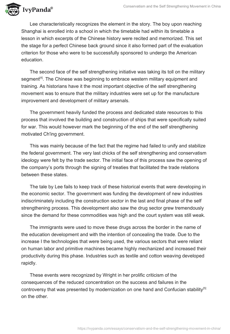 Conservatism and the Self Strengthening Movement in China. Page 4