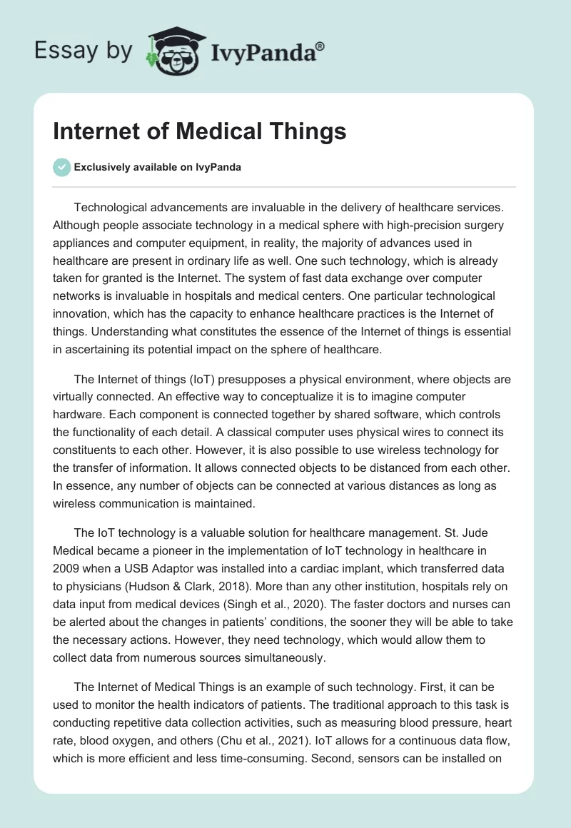 Internet of Medical Things. Page 1